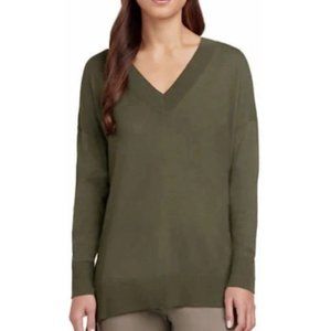 NWT Matty M Women's V-Neck Long Sleeve Sweater Top Olive Size S $60 TT017